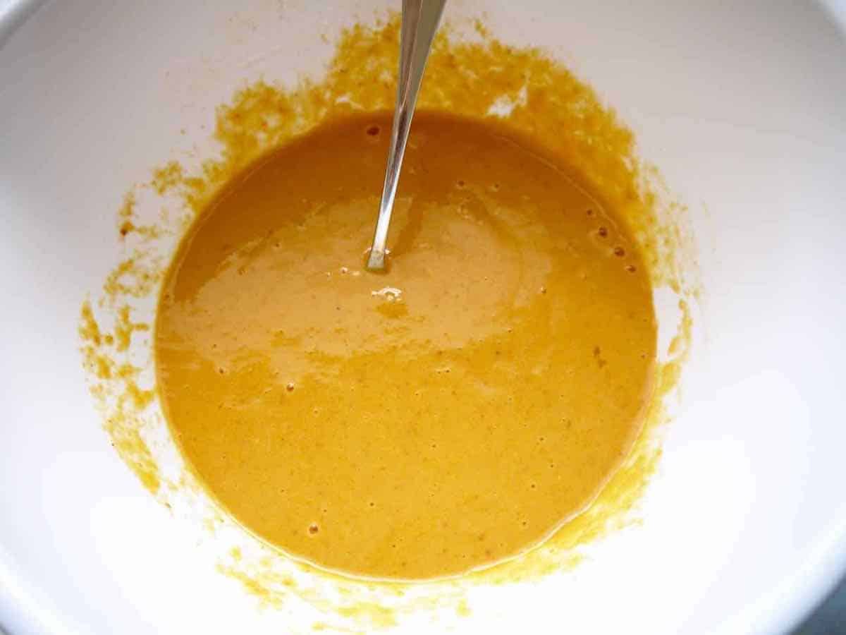 Pumpkin waffles batter.