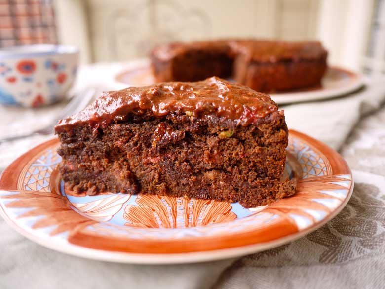 Paleo Raspberry Chocolate Banana Cake (GF, dairy-free)
