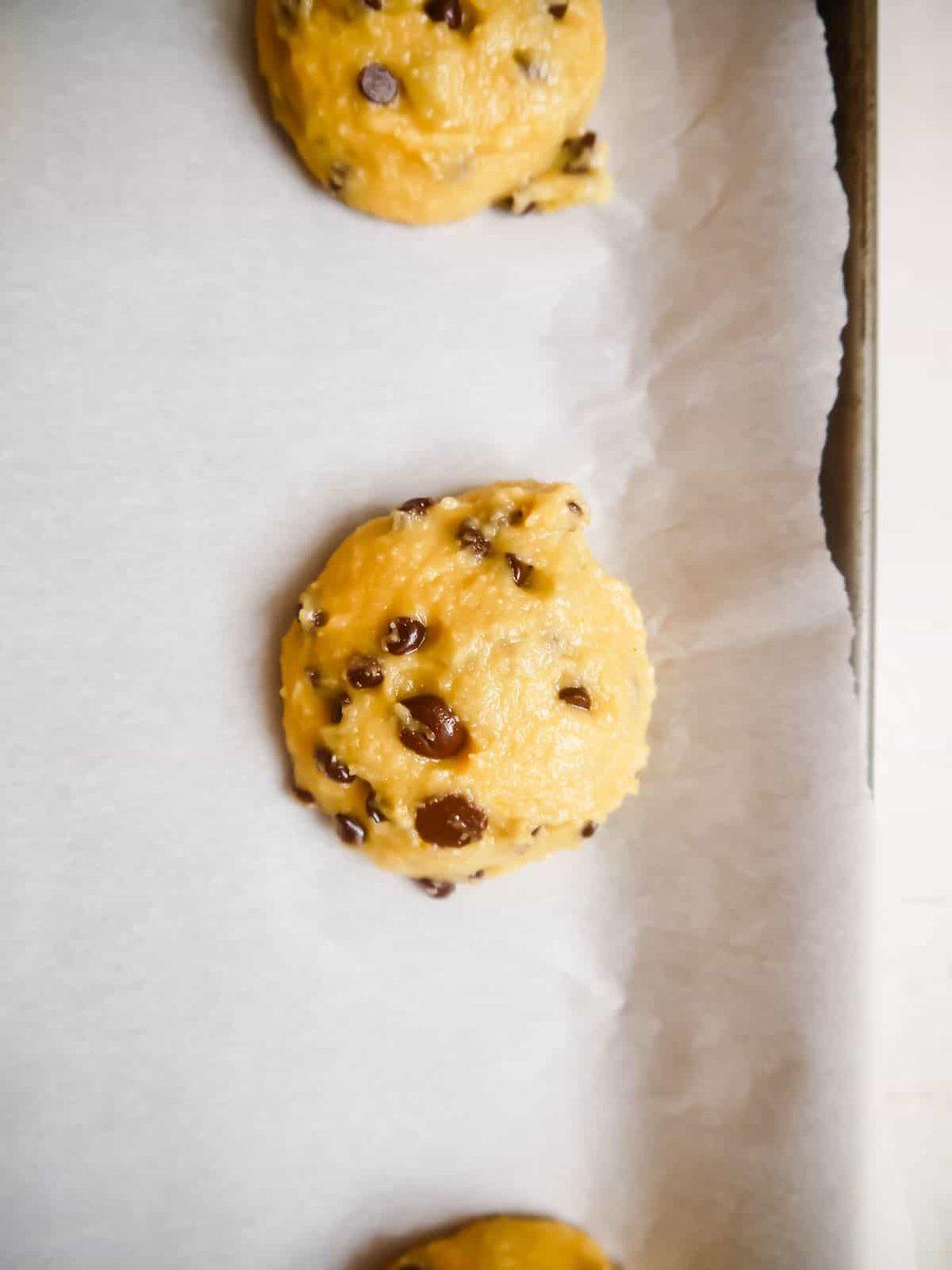 Paleo chocolate chip cookies before baking.