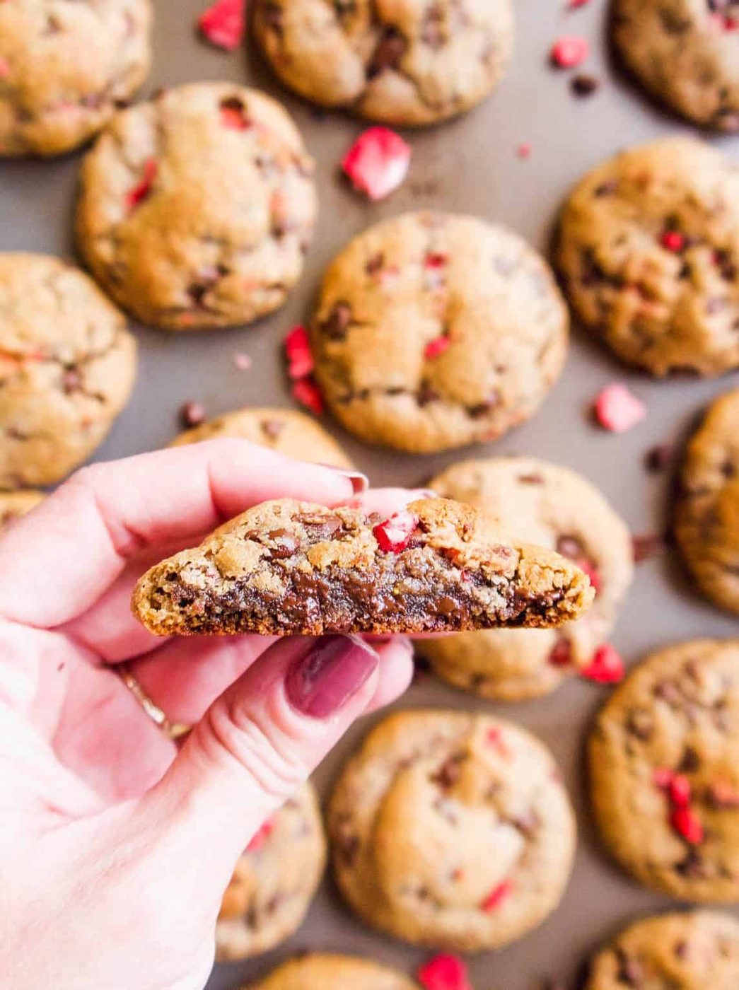Paleo Strawberry Chocolate Chip Cookies, Gluten-Free