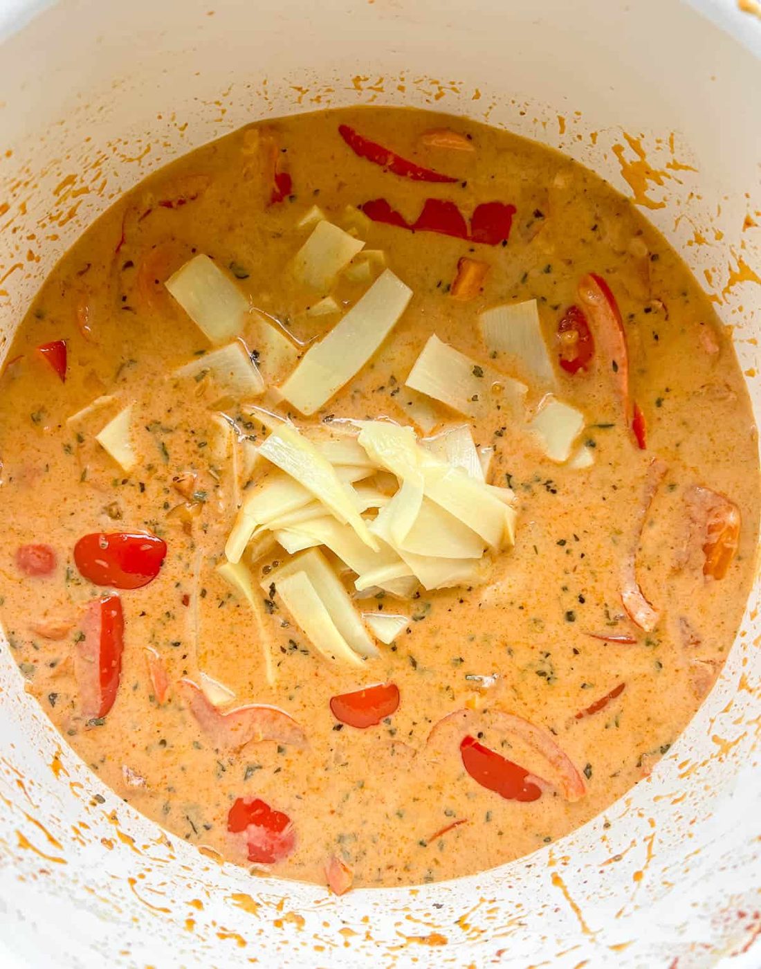 Bamboo shoots added to paleo Thai red curry.