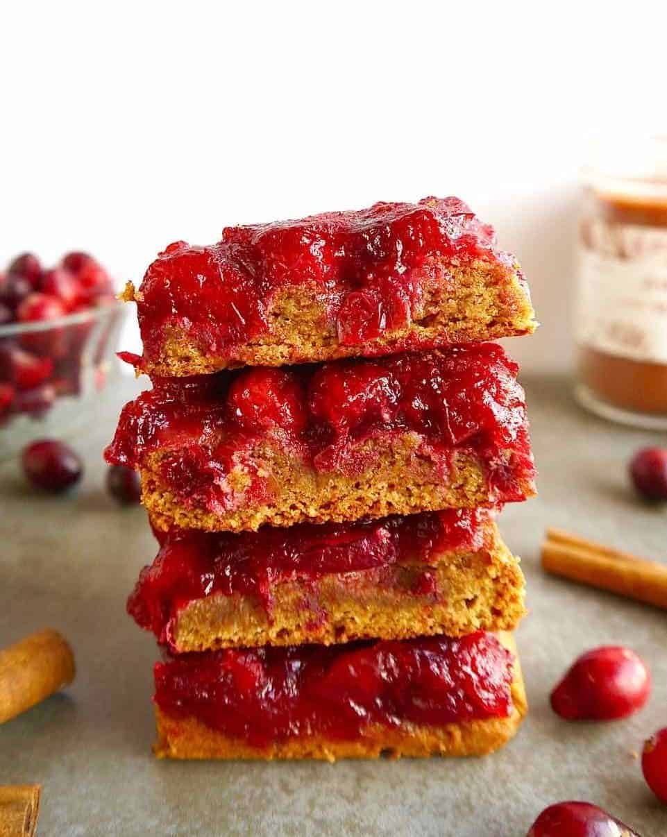 Paleo Cranberry Sauce Bars (GF)