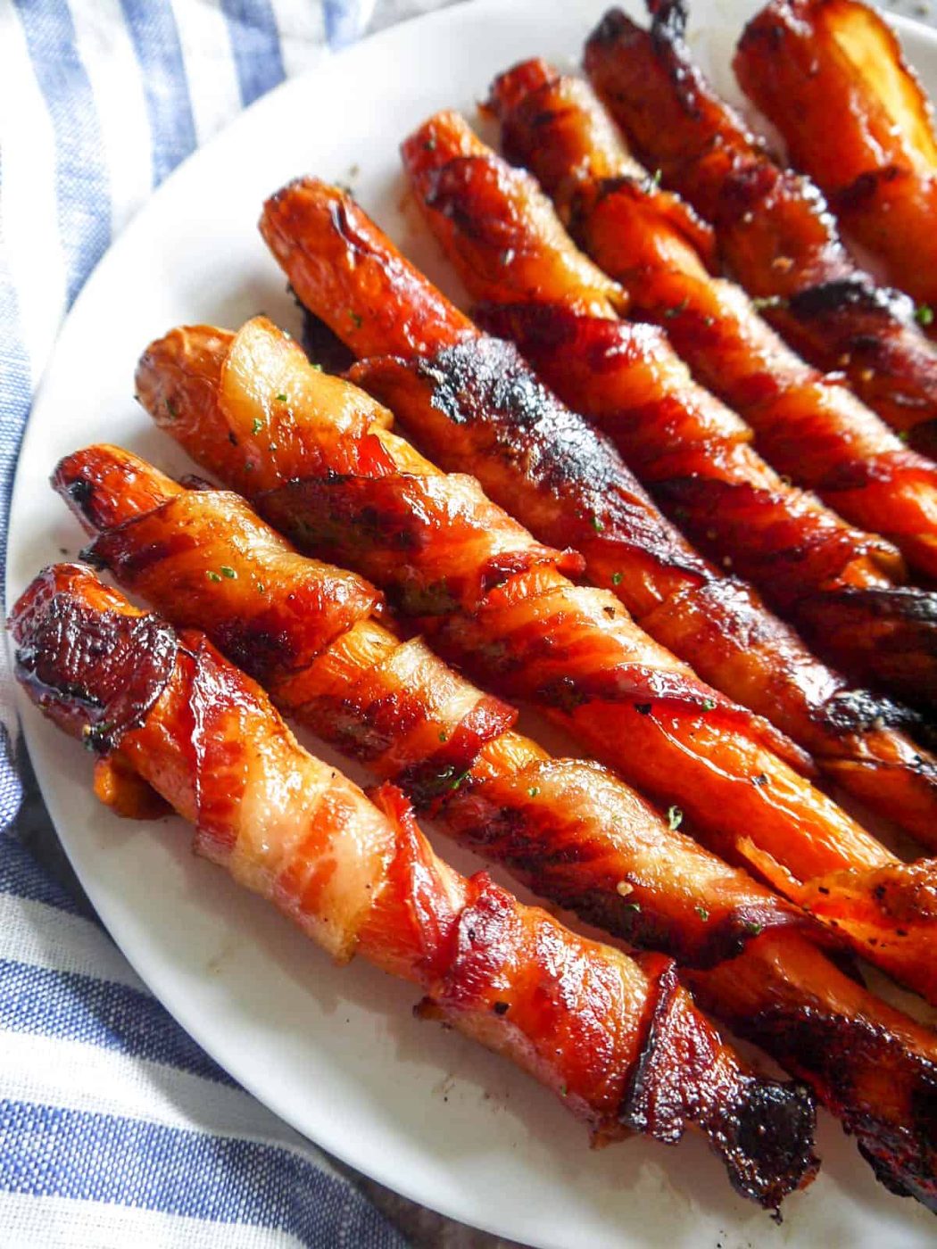 Maple Bacon Wrapped Carrots, Paleo, Gluten-free