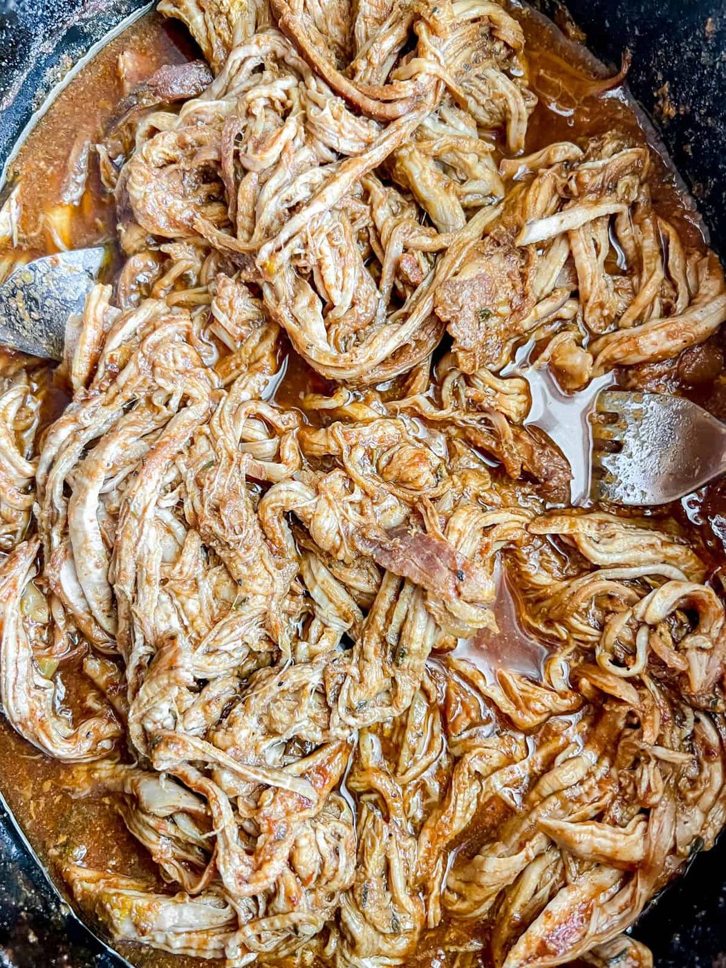 Paleo shredded pork in the slow cooker.
