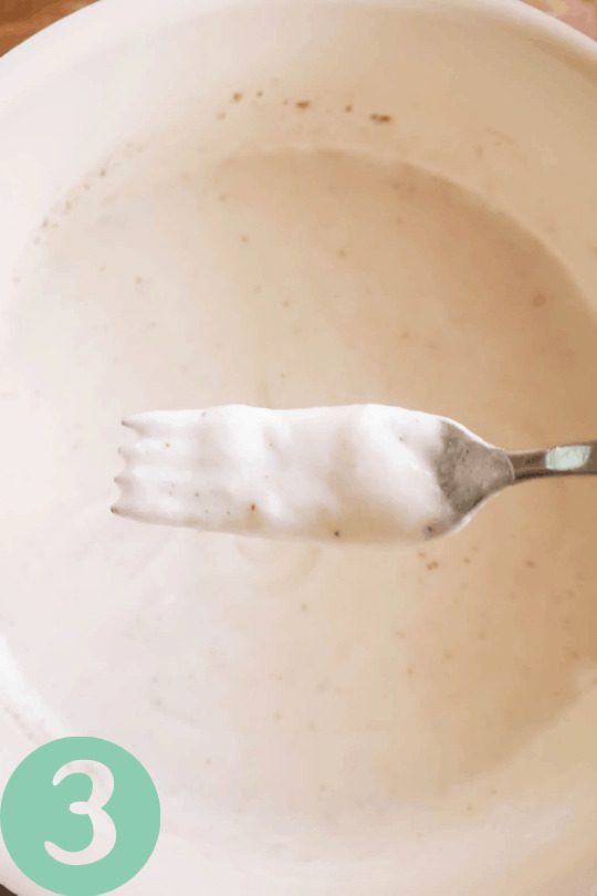 Dairy-free cream sauce in a pan.