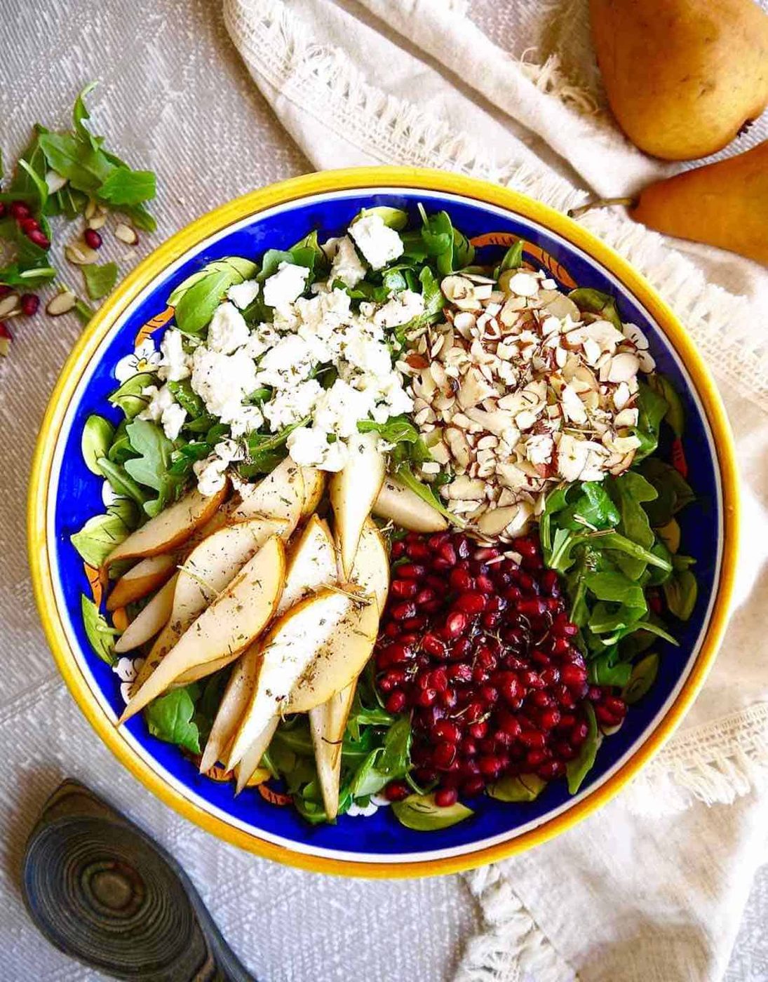 Pomegranate Seeds: Arugula Pear Salad