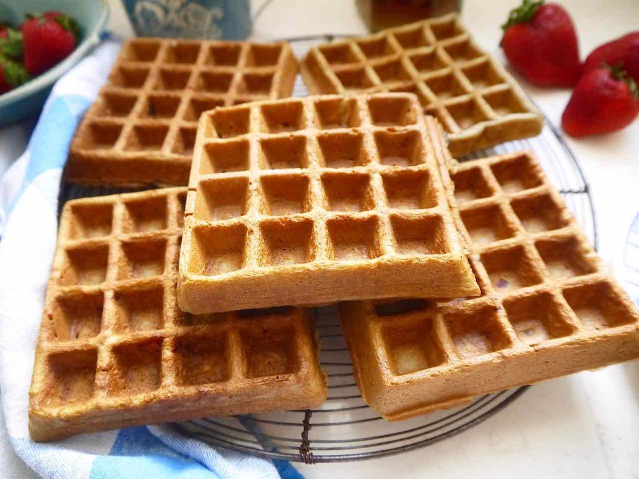 Just right Crispy-on-the-Outside Paleo Berry Waffles
