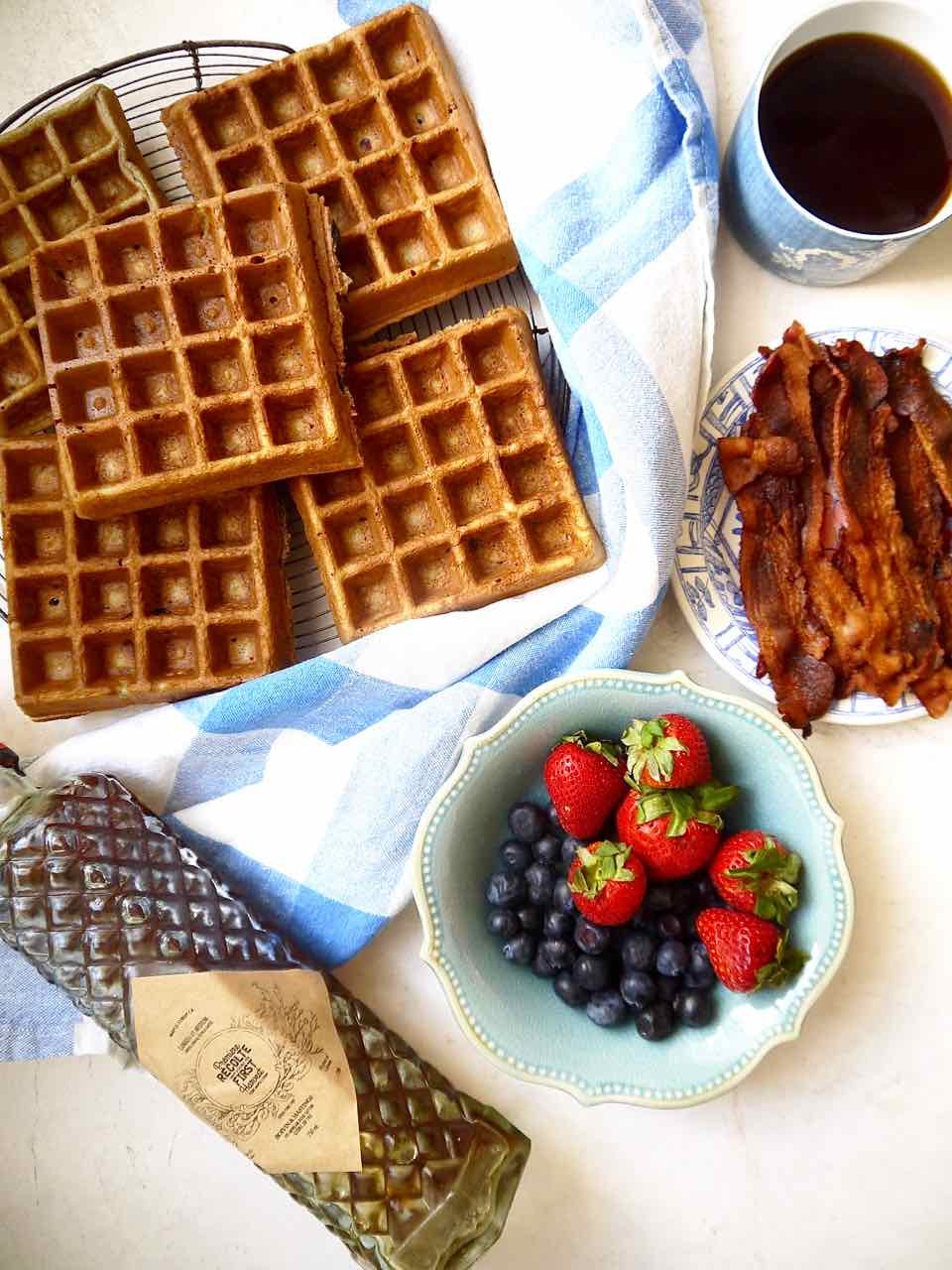 Just right Crispy-on-the-Outside Paleo Berry Waffles