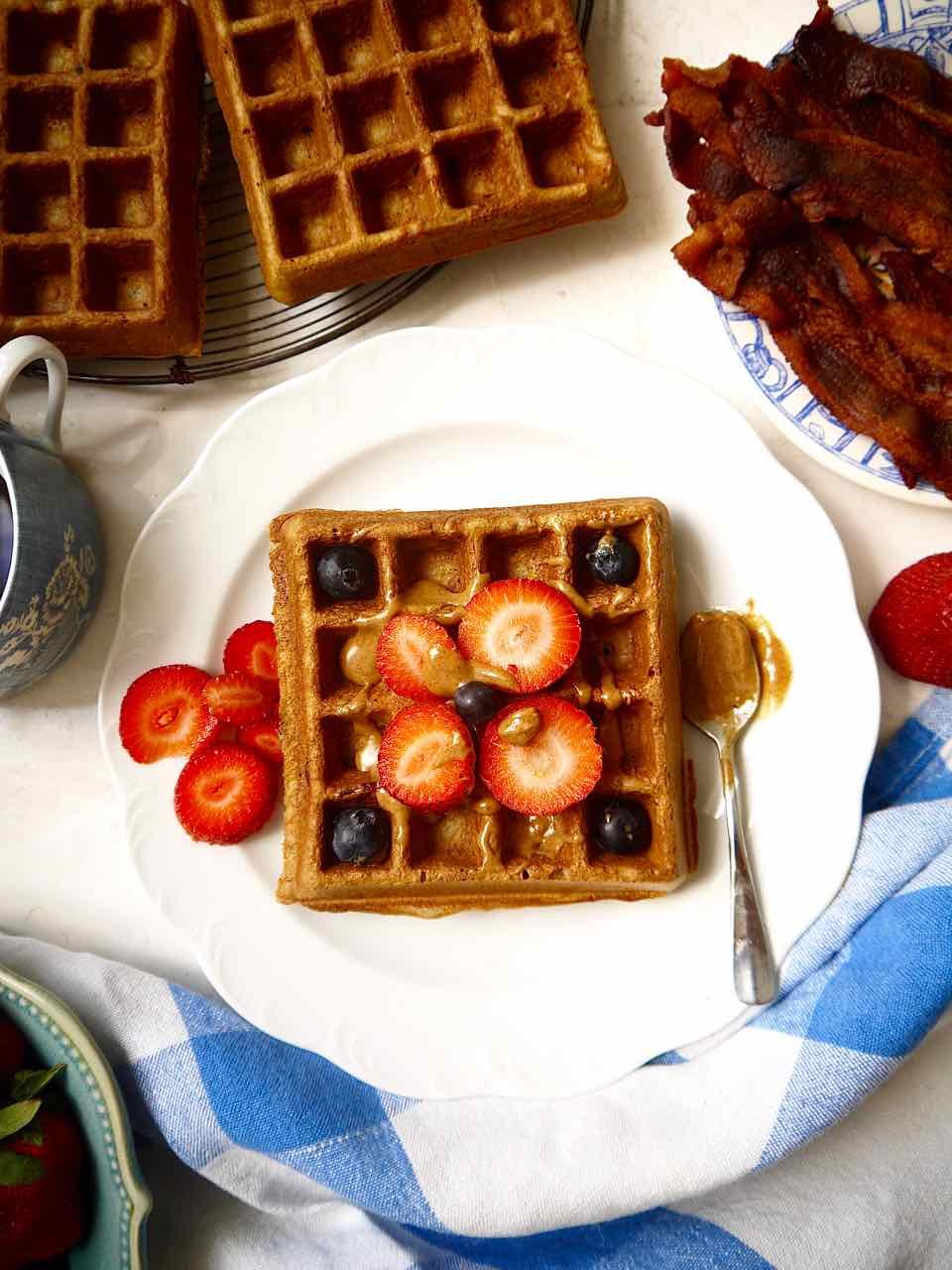 Just right Crispy-on-the-Outside Paleo Berry Waffles