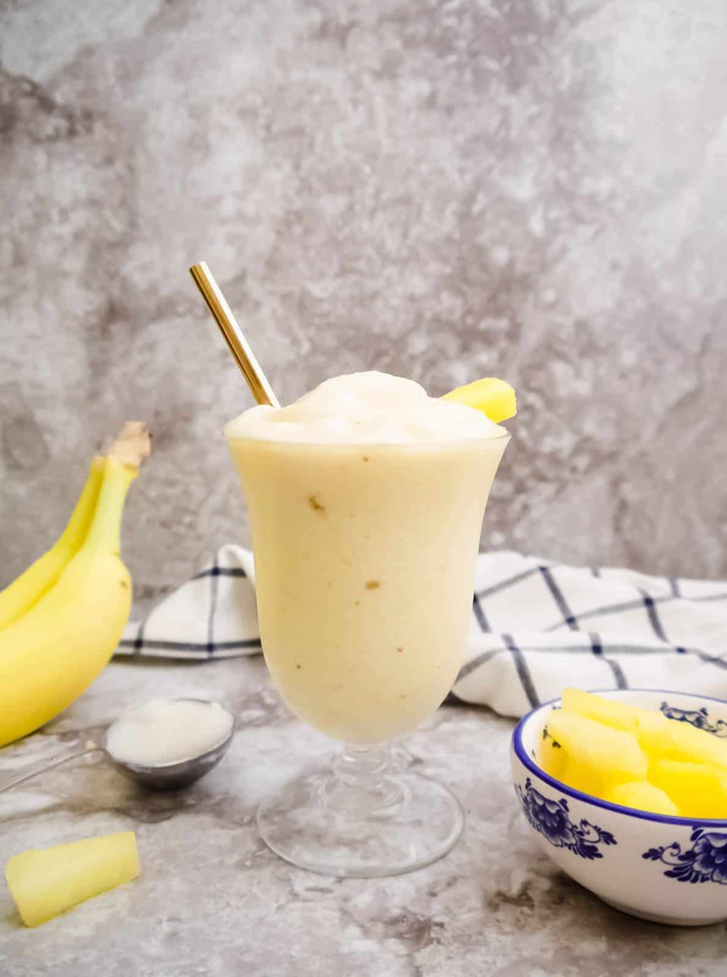 Pineapple and Banana Coconut Oil Smoothie (Paleo)