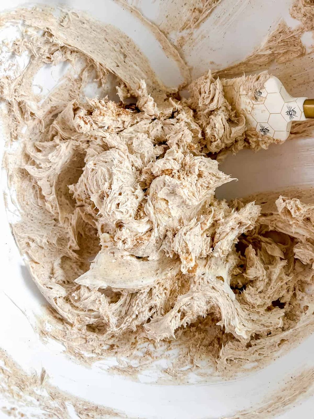Cream cheese mixed with cinnamon and sugar.