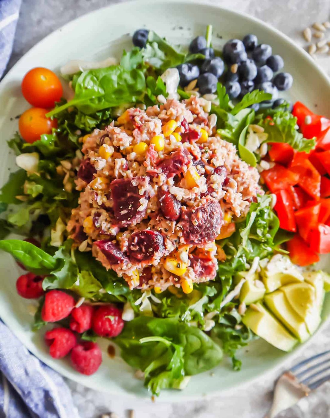 Quinoa Beet Salad with Tuna