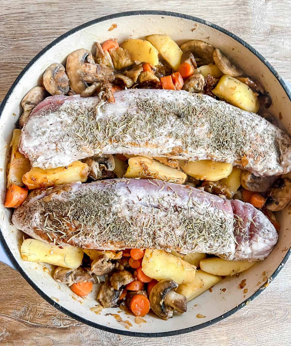 Pork Tenderloin with Apples before cooking.