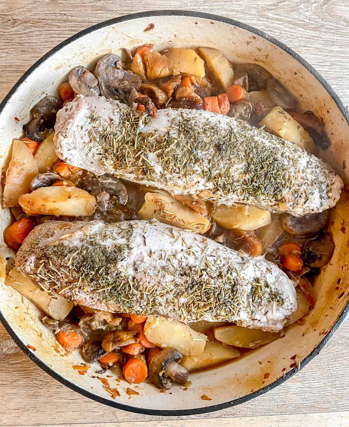 Pork Tenderloin with Apples after cooking.
