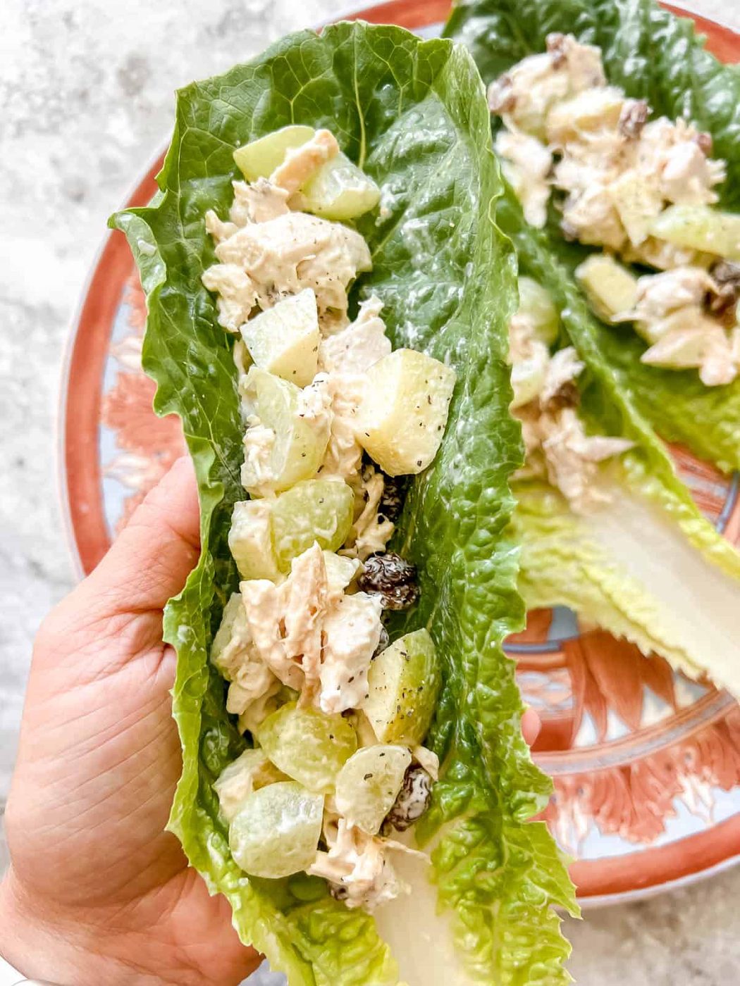 Lighter Rotisserie Chicken Salad Lettuce Wraps