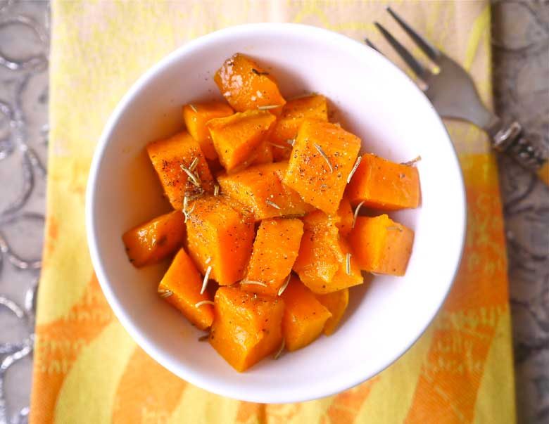 Simple Candied Rosemary Sweet Potatoes, paleo, GF