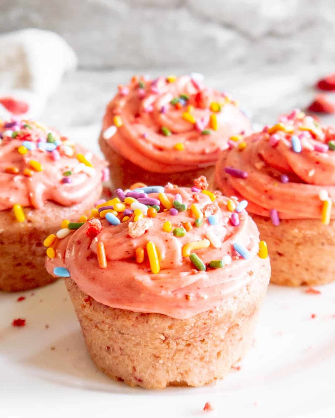 Small Batch Strawberry Cupcakes