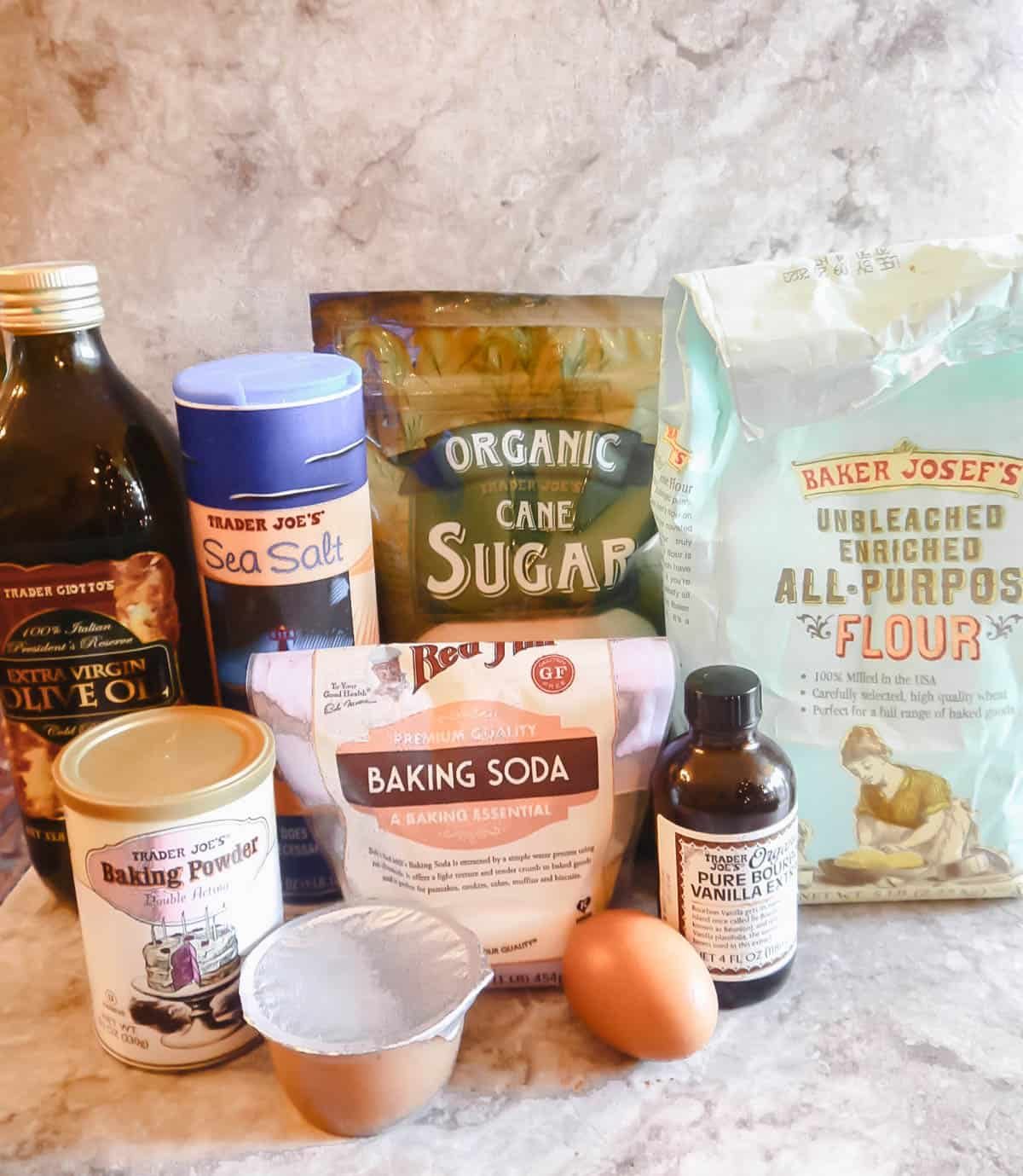 Ingredients needed for sugar cookies.