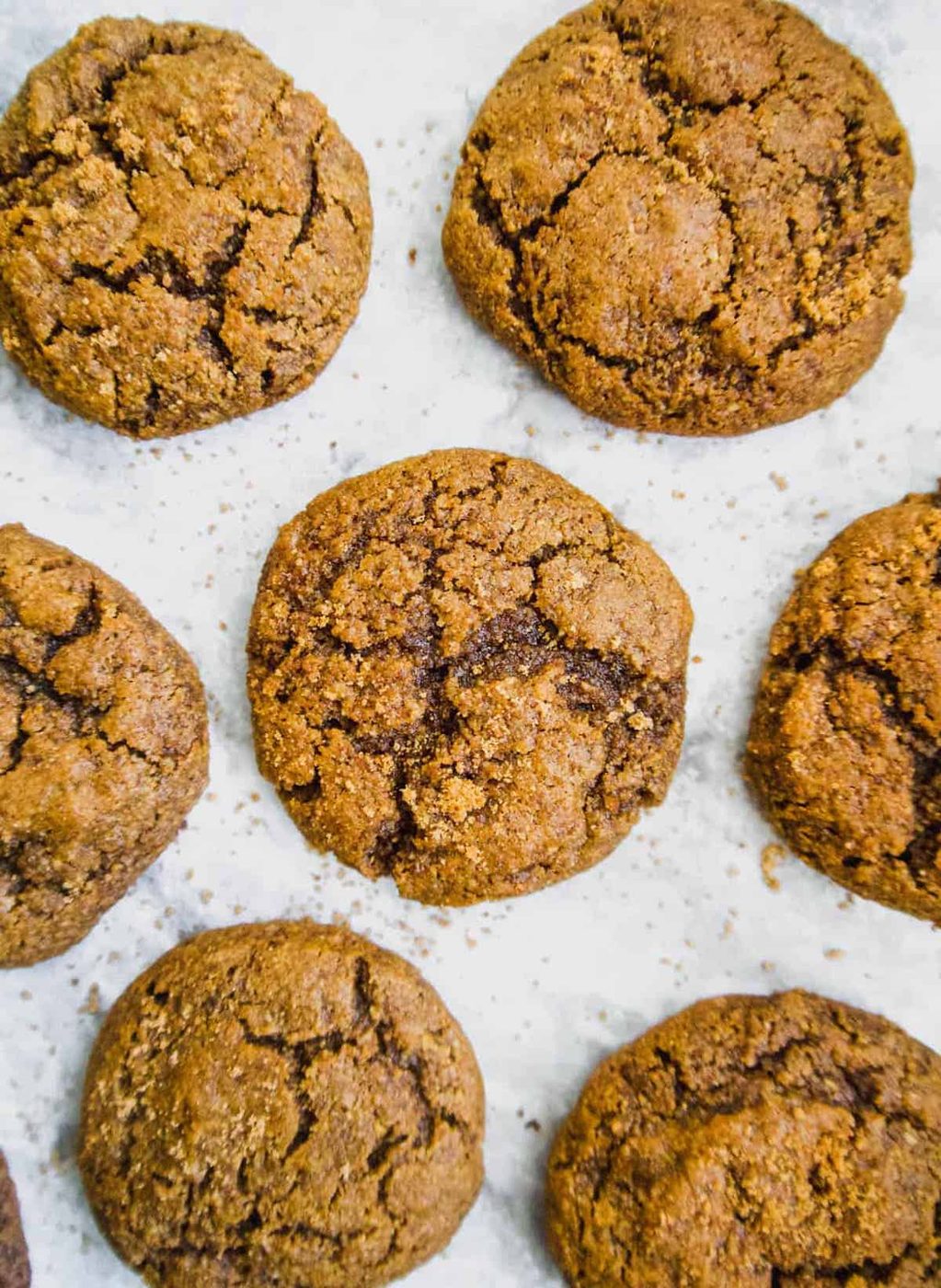 Gluten-free pumpkin molasses cookies after being baked.