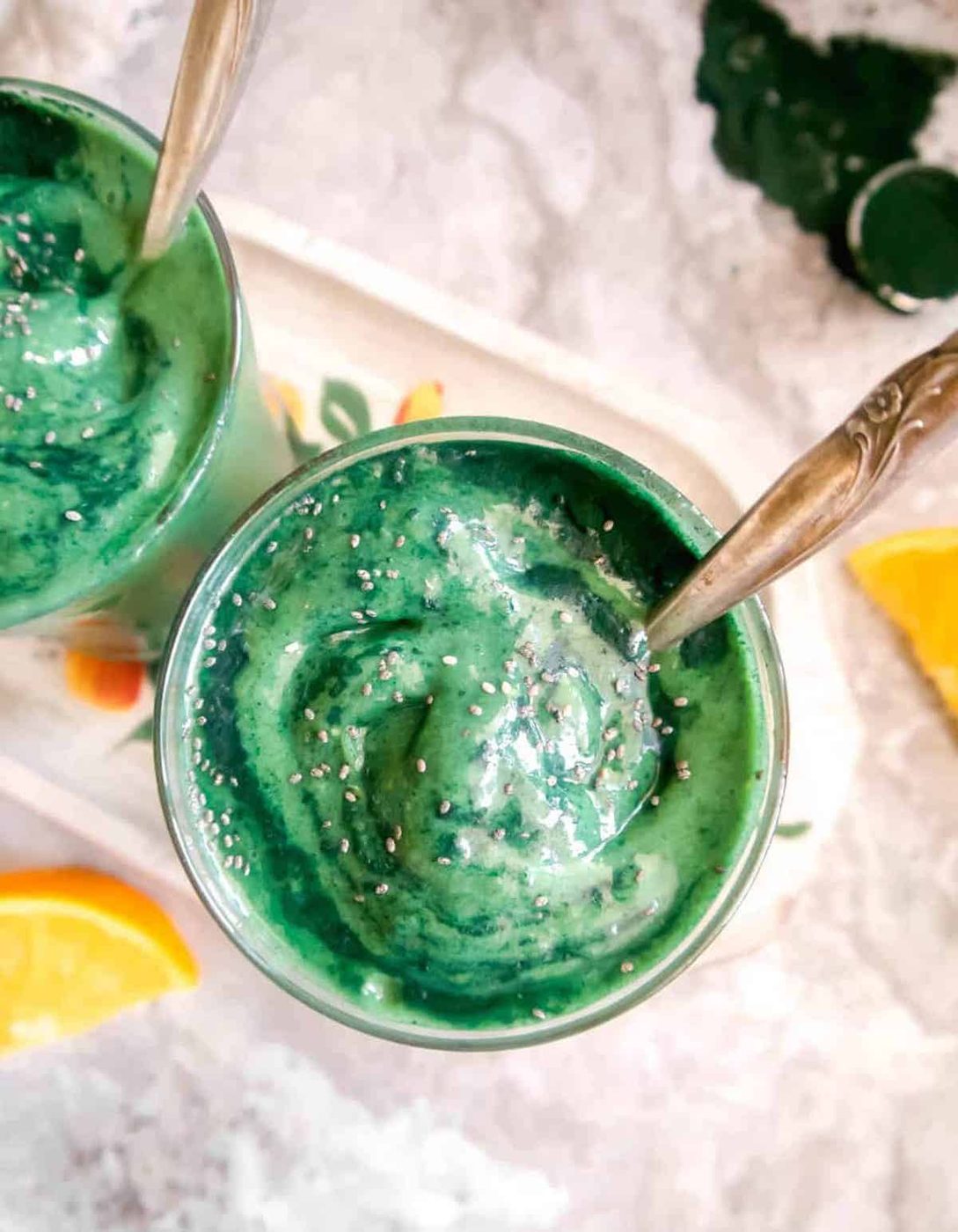 Banana, Orange, and Mango: Spirulina Smoothie