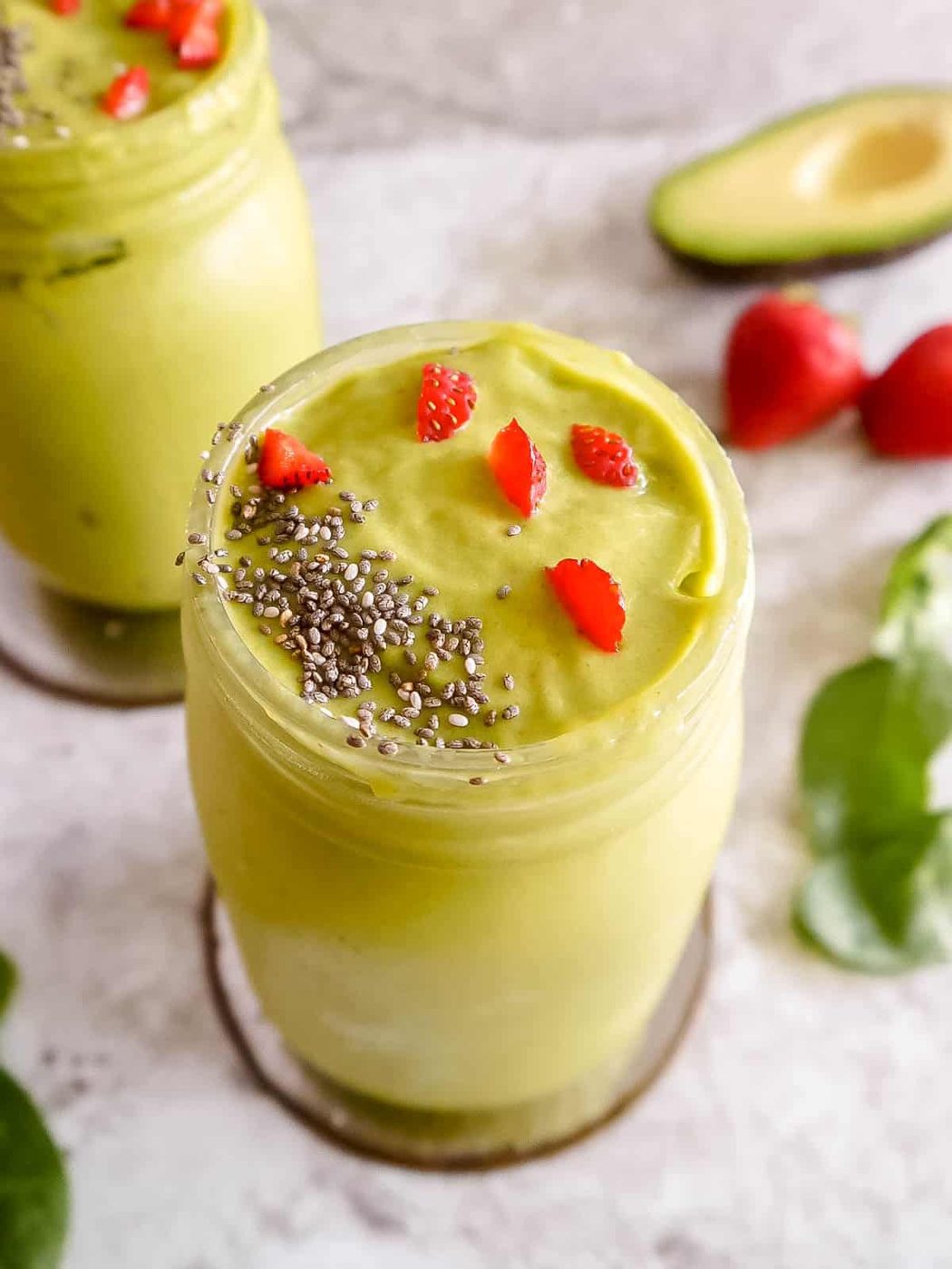 Strawberry Avocado Smoothie with Spinach