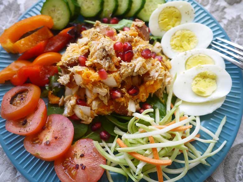 Sweet Potato Salad Niçoise, paleo, GF
