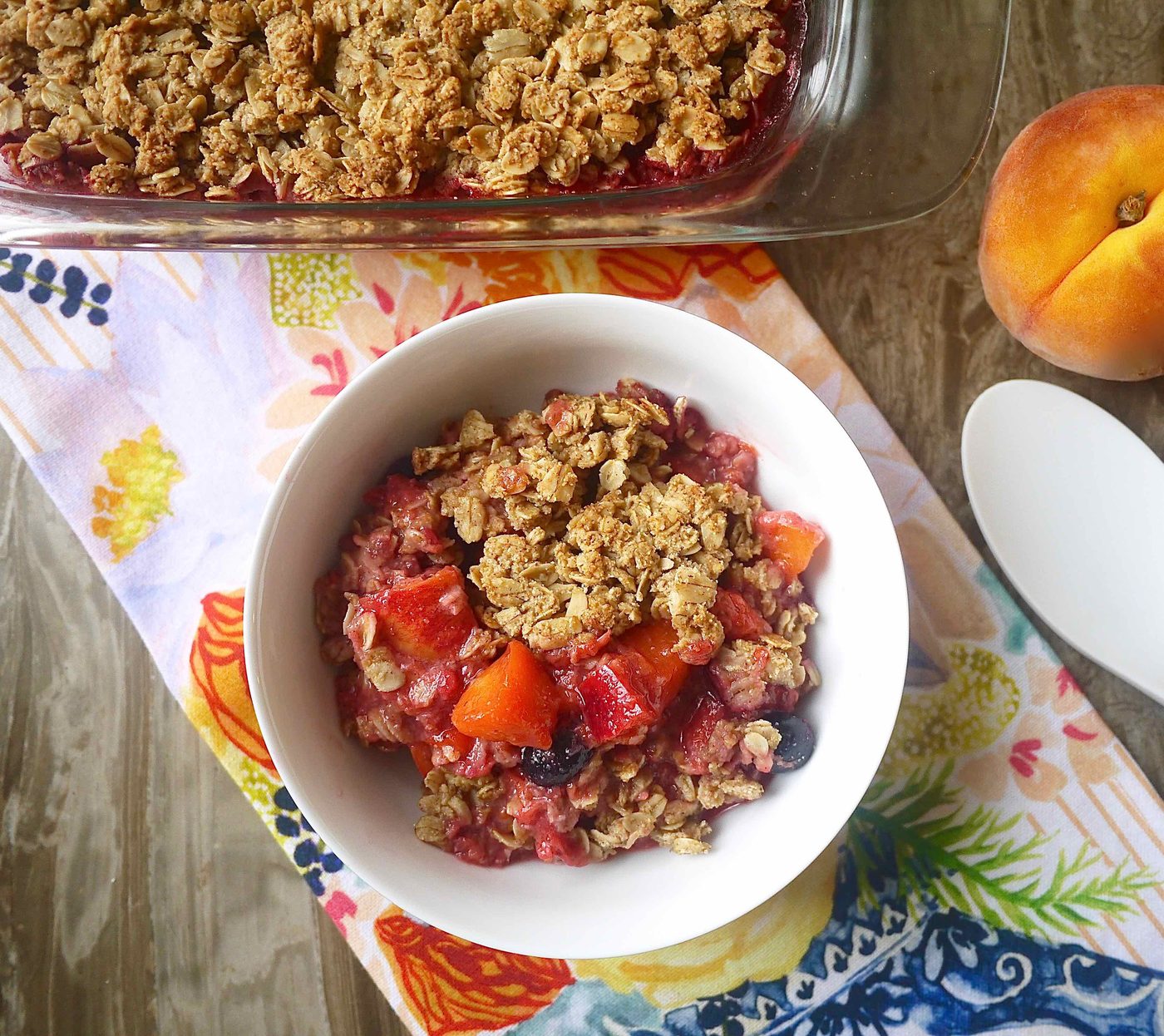 The Absolute Best Summer Crisp! (refined-sugar free, gluten-free, flour-free, dairy-free) (Paleo option provided)