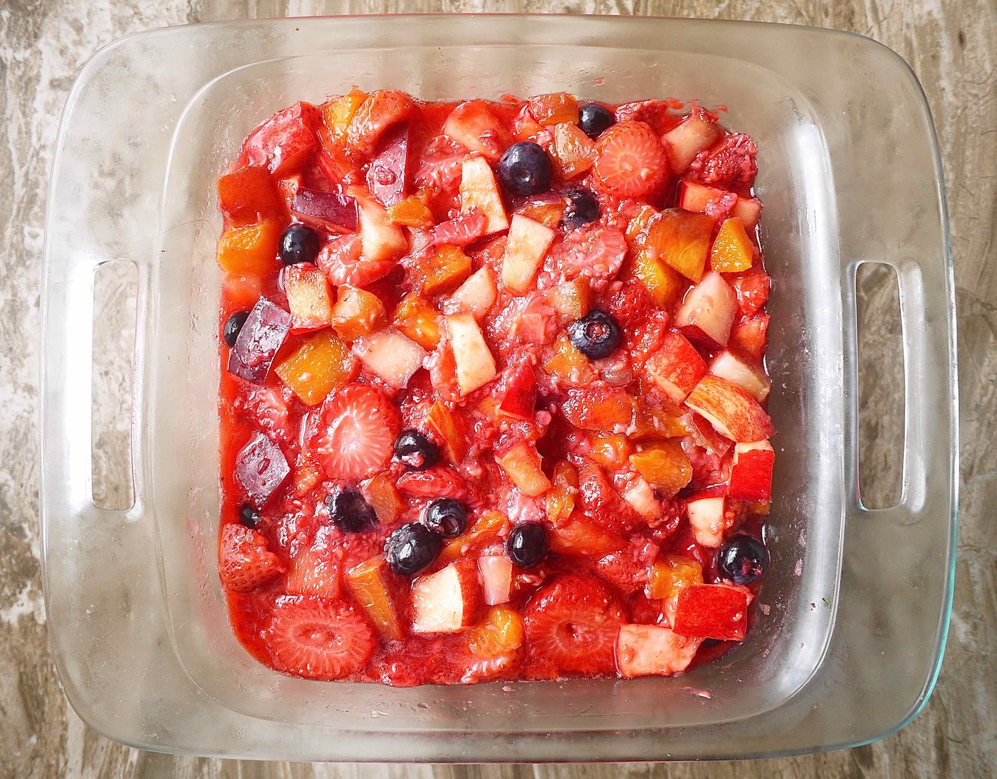Summer crisp before baking.