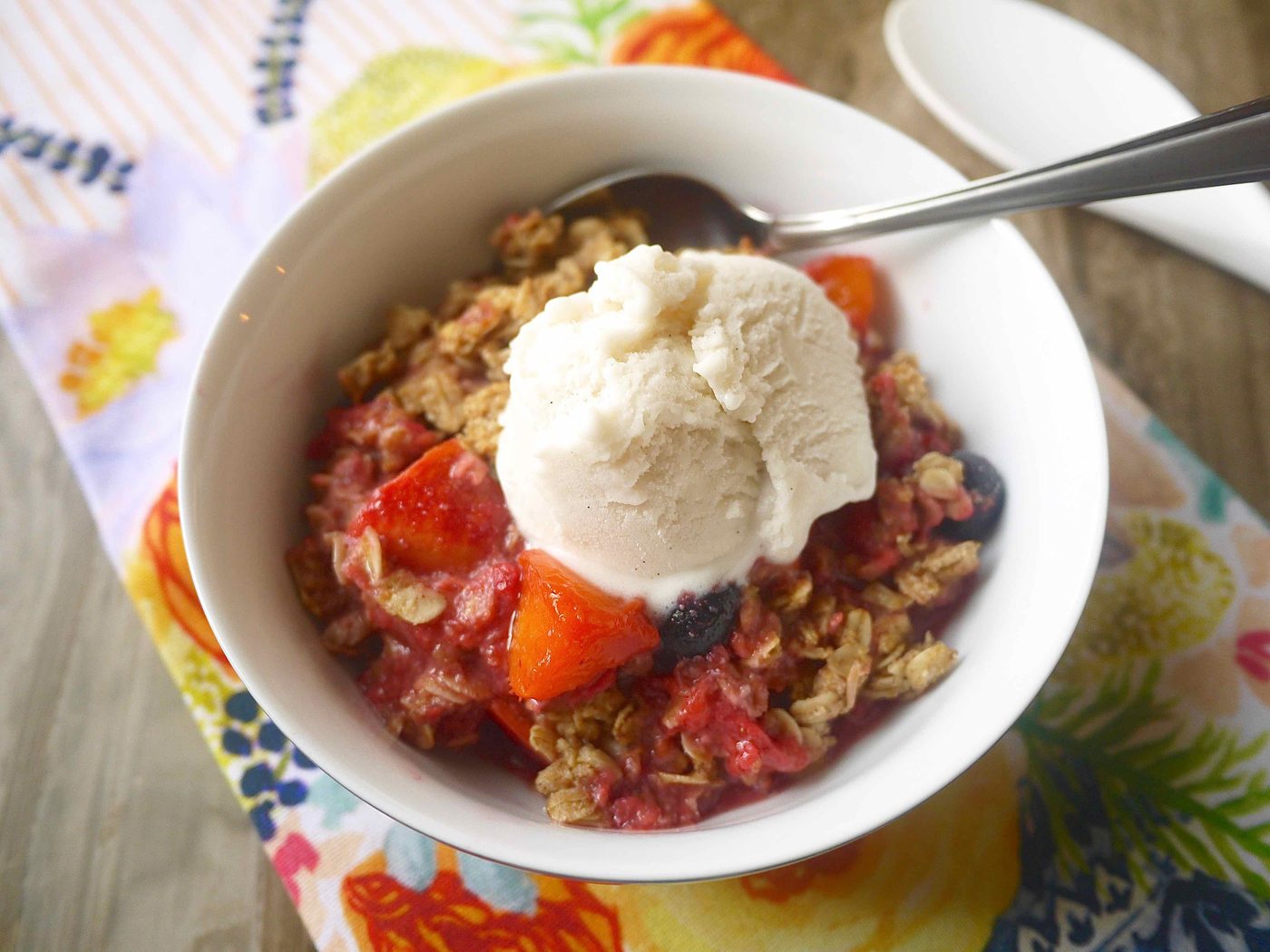 The Absolute Best Summer Crisp! (refined-sugar free, gluten-free, flour-free, dairy-free) (Paleo option provided)