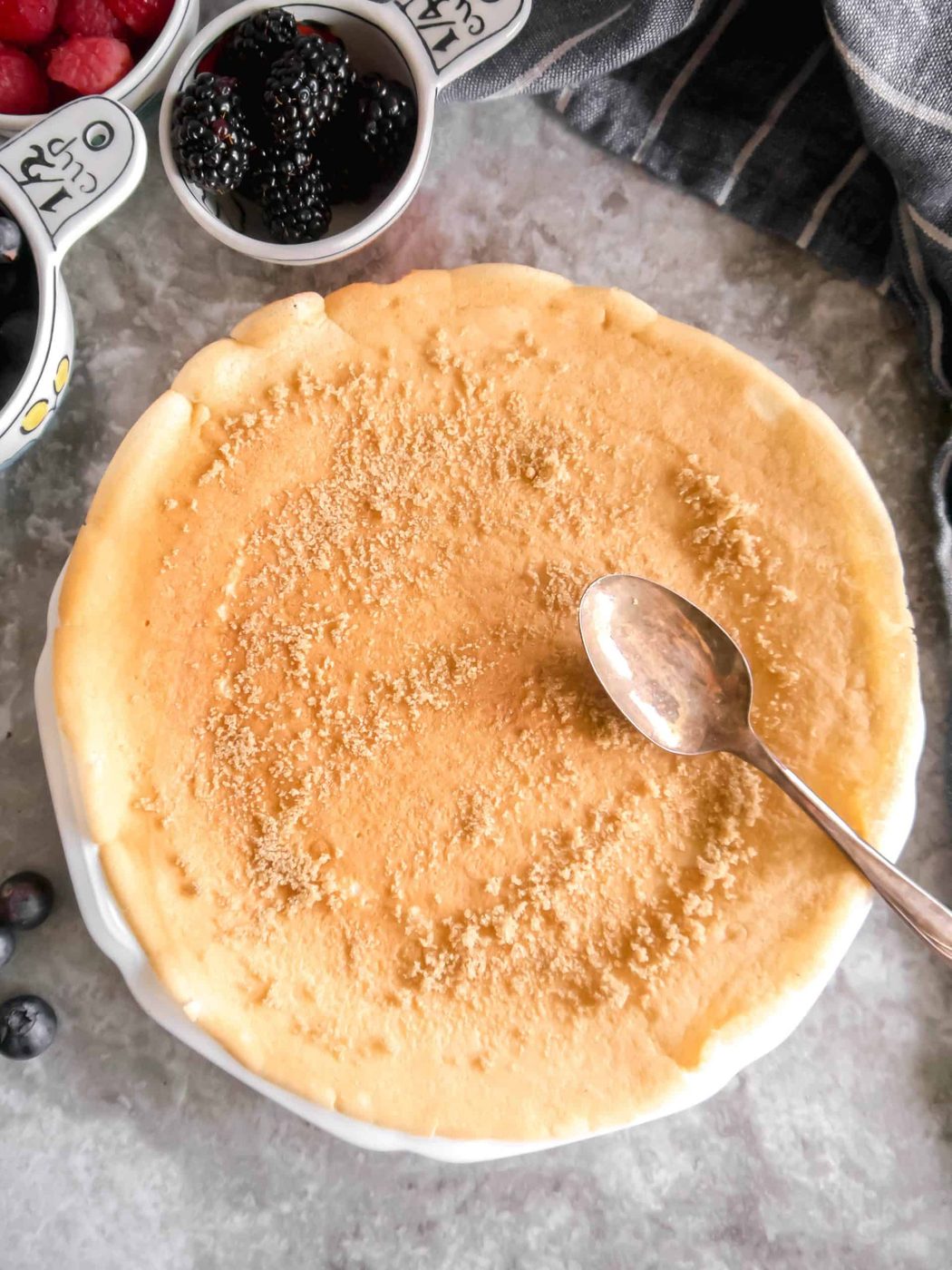 Brown sugar spread on top of a crepe.