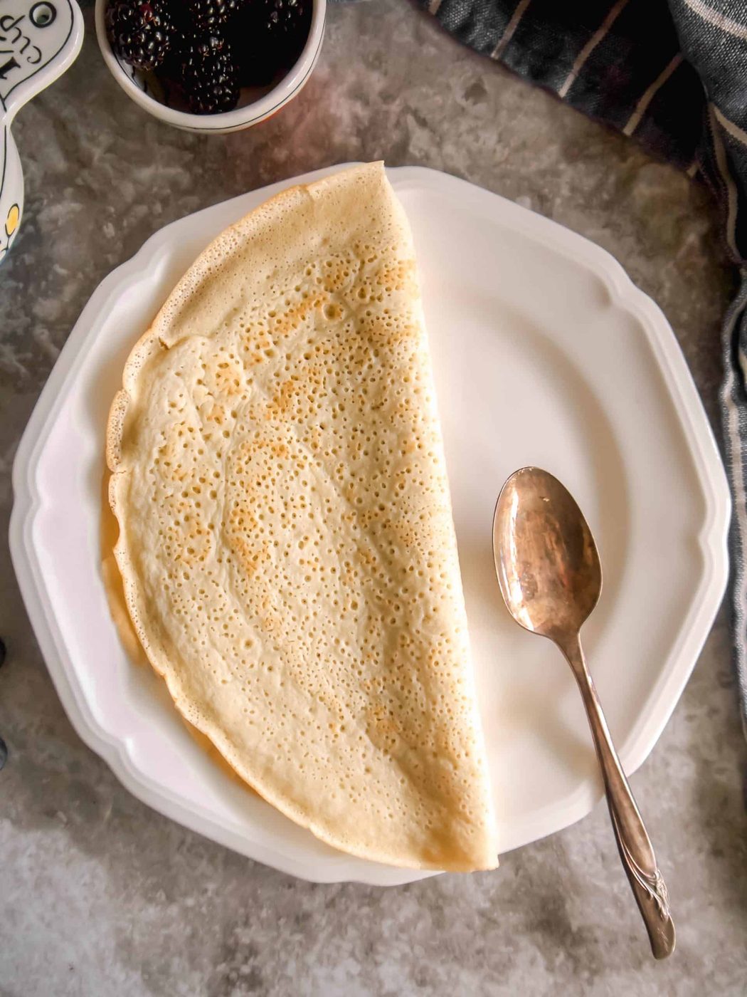 A crepe folded in half.