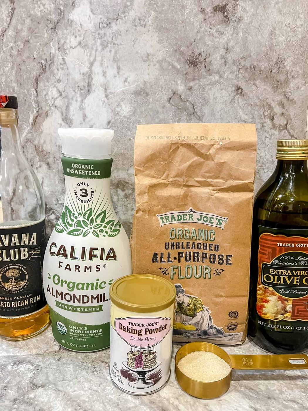 Ingredients needed to make dairy free crepes.