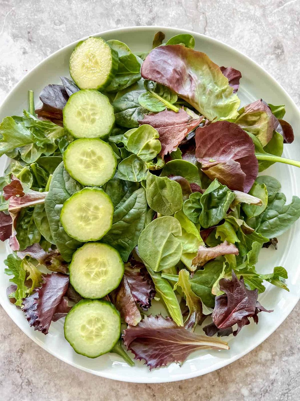 Cucumber added to the salad.