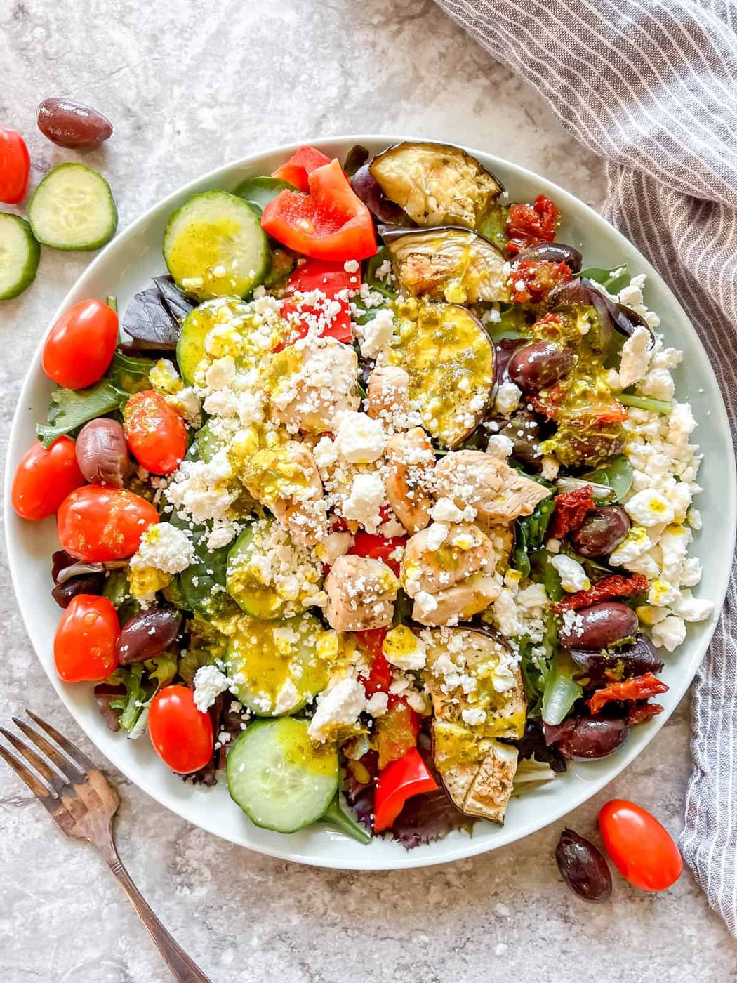 Our favorite Grilled Chicken Greek Salad