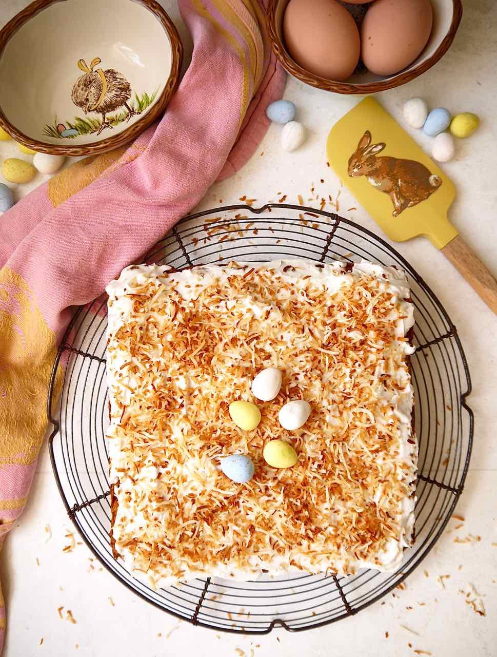 Toasted Coconut Cream Cake (Paleo, GF)