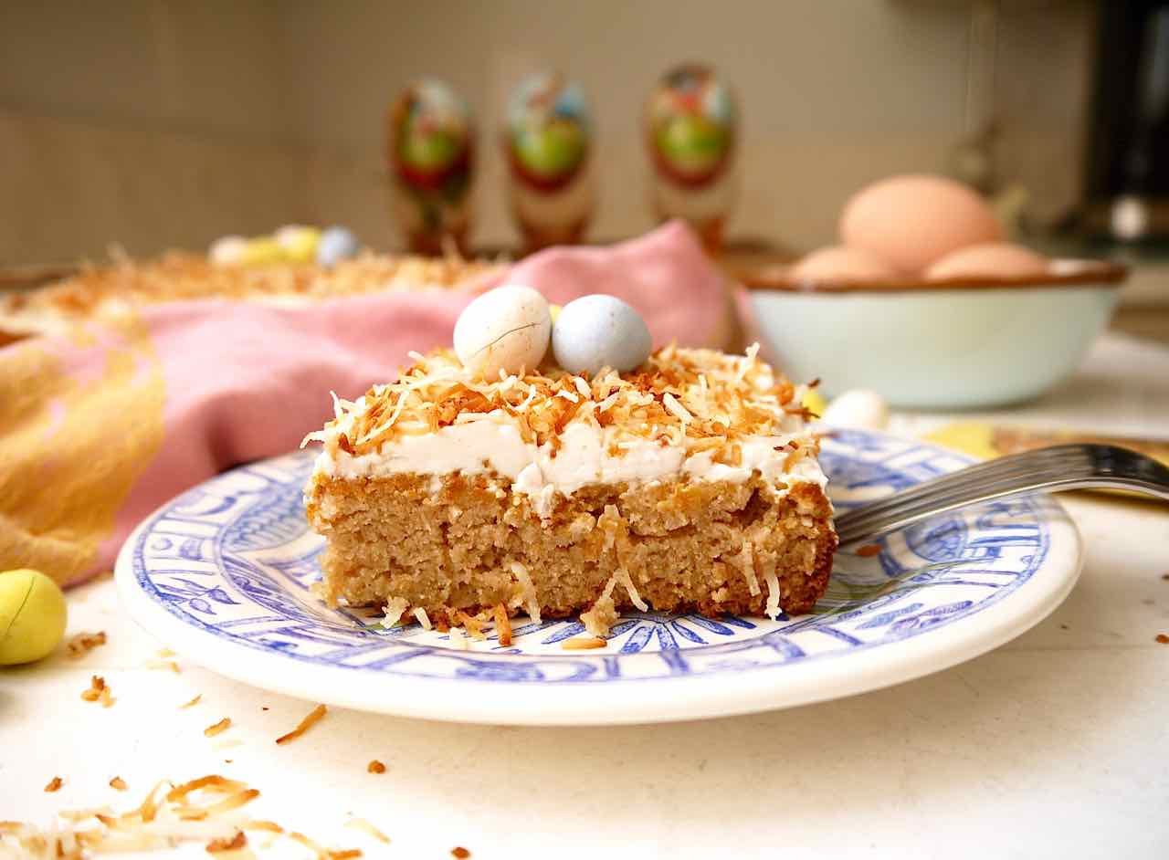 Toasted Coconut Cream Cake (Paleo, GF)