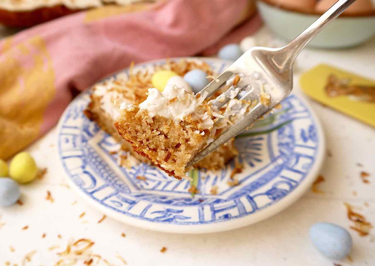Toasted Coconut Cream Cake (Paleo, GF)