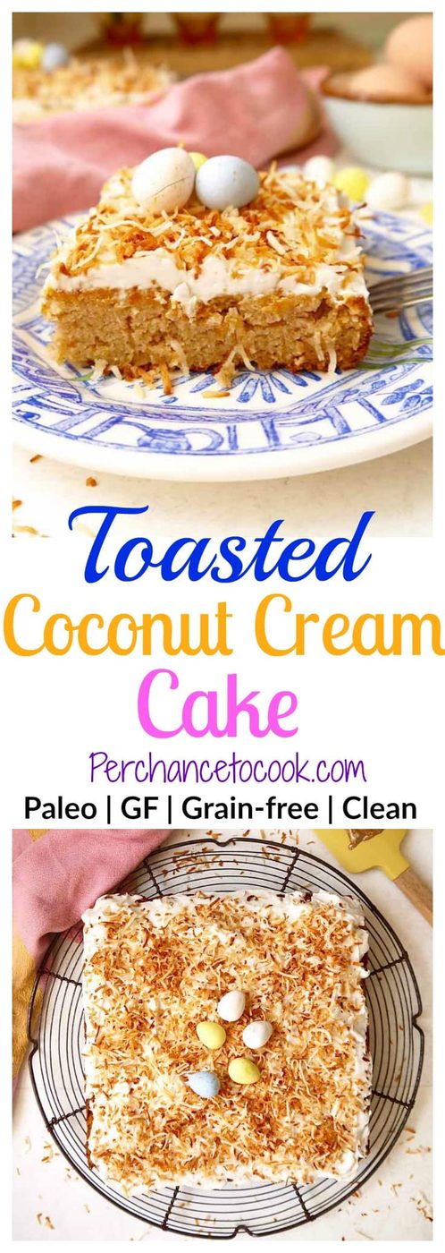Toasted Coconut Cream Cake (Paleo, GF)