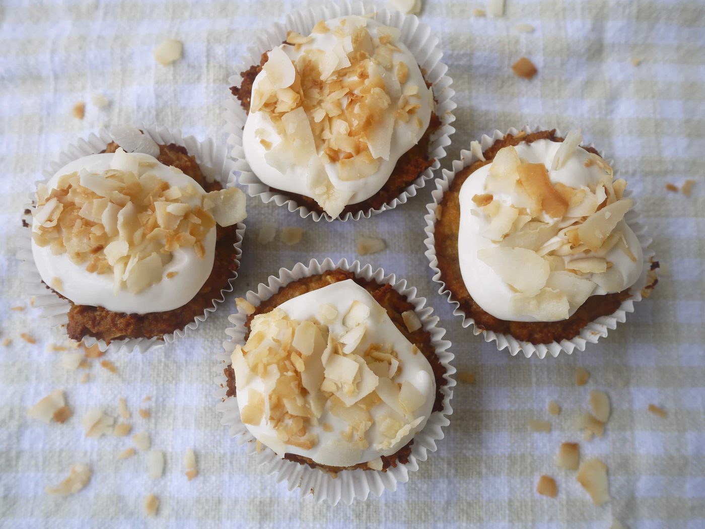 Toasted Coconut Cream Muffins, paleo, GF