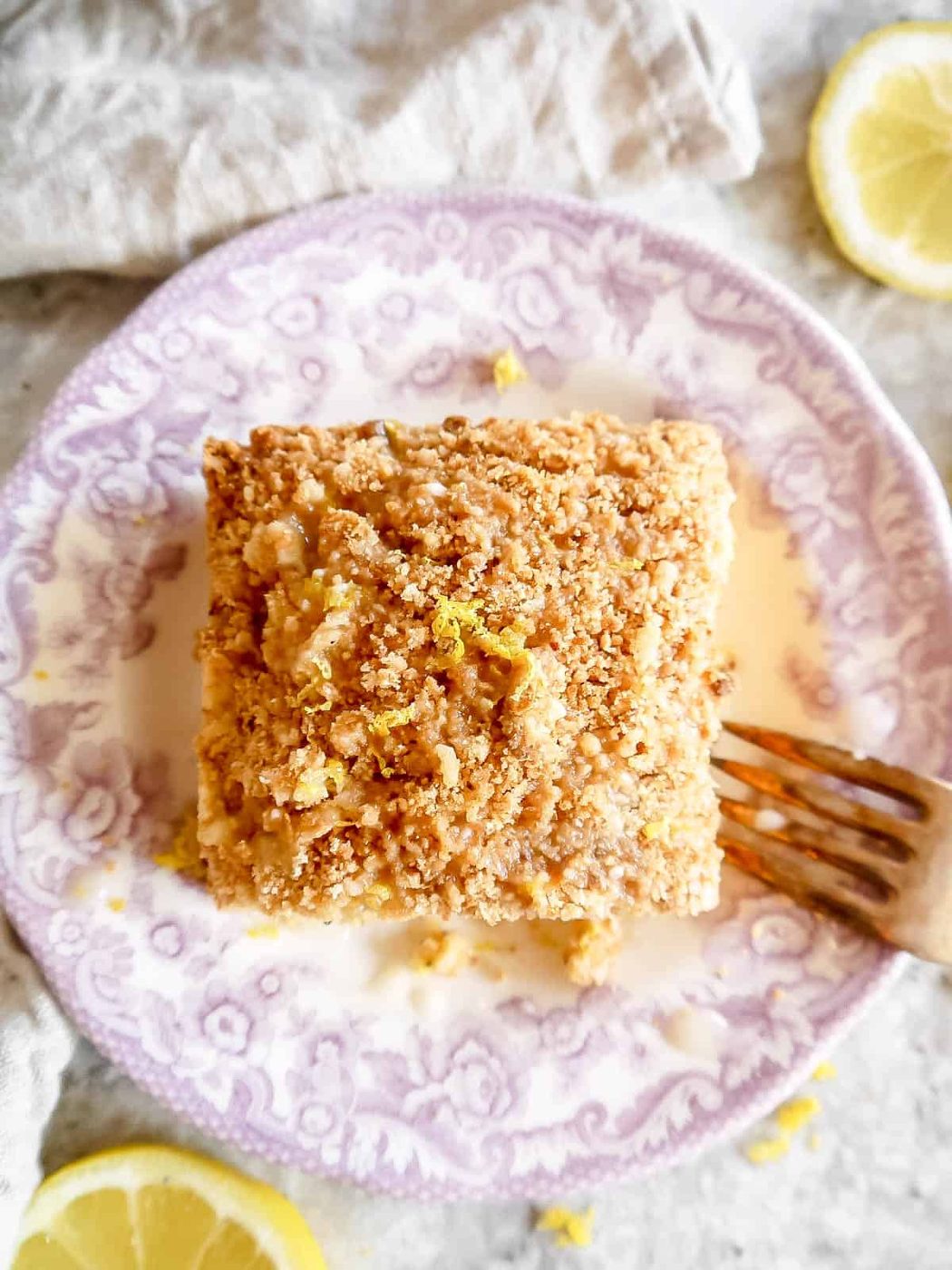 Dairy-free Lemon Poppy Seed Coffee Cake after baking.