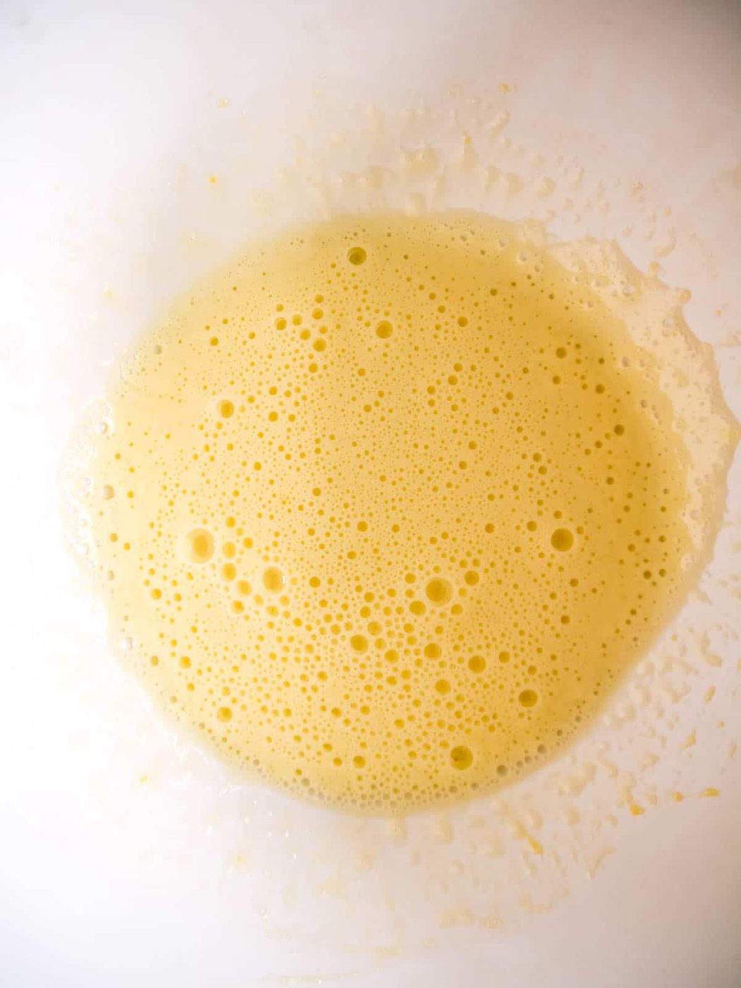 Sugar and egg whipped up until foamy.
