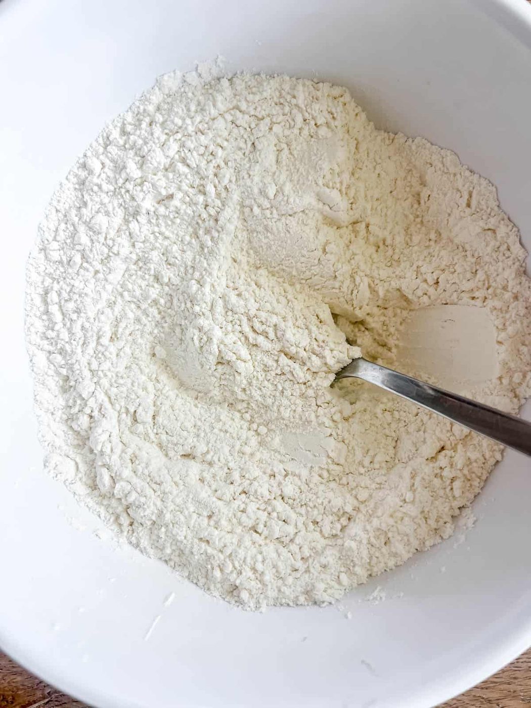Dry ingredients in a bowl.