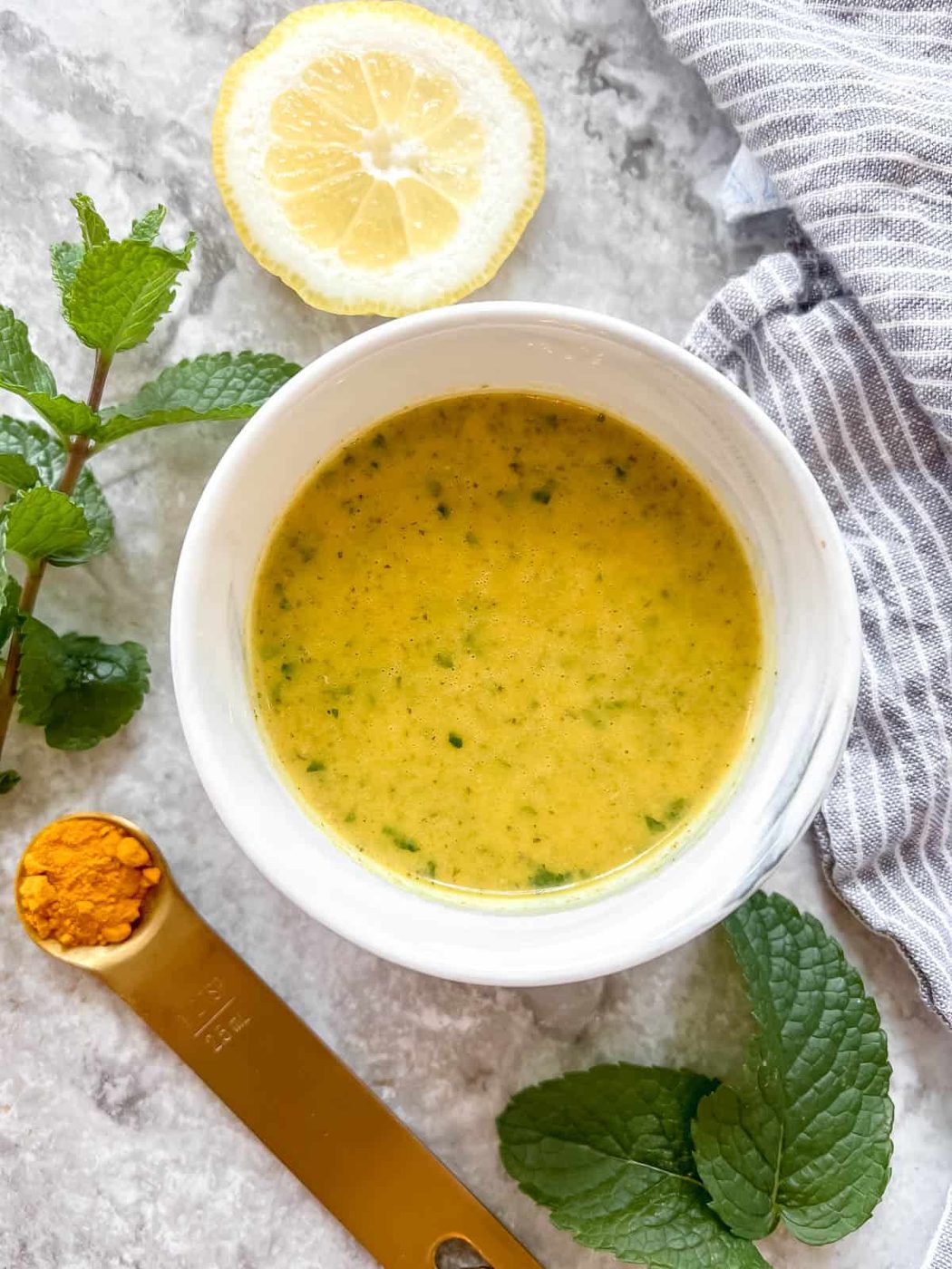 Lemon Turmeric Dressing with Mint
