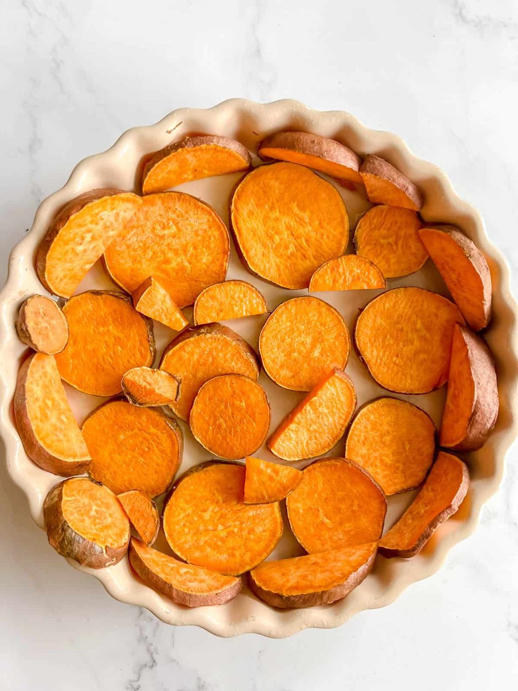 Sweet potato crust after baking.