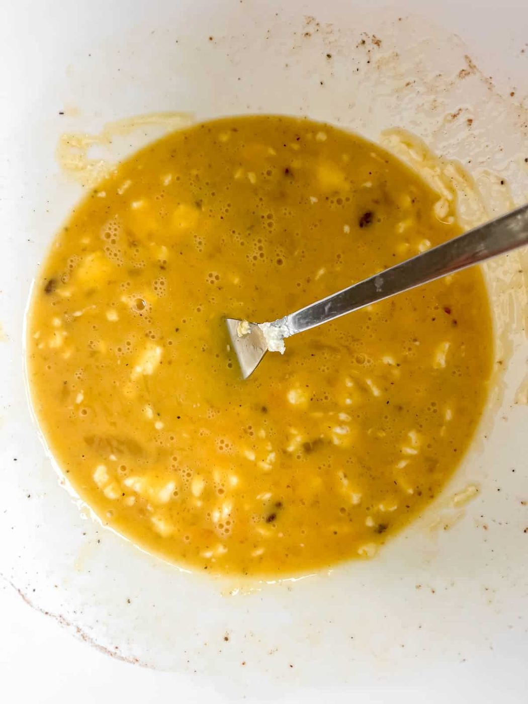 Quiche egg mixture.