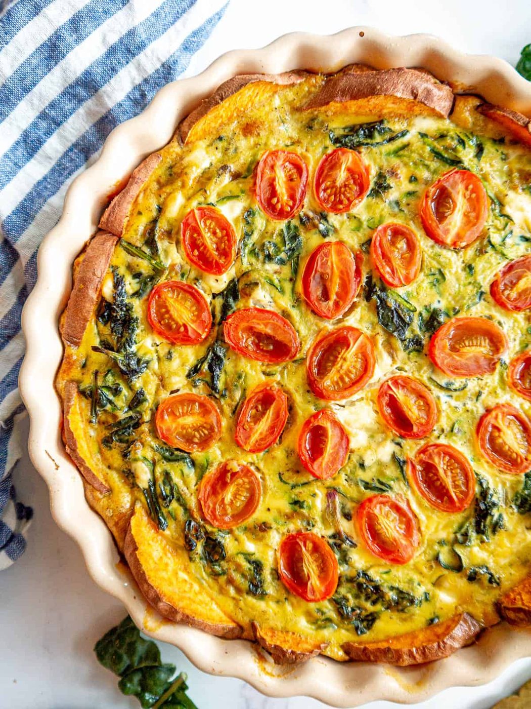 Zucchini & Kale Sweet Potato Crust Quiche