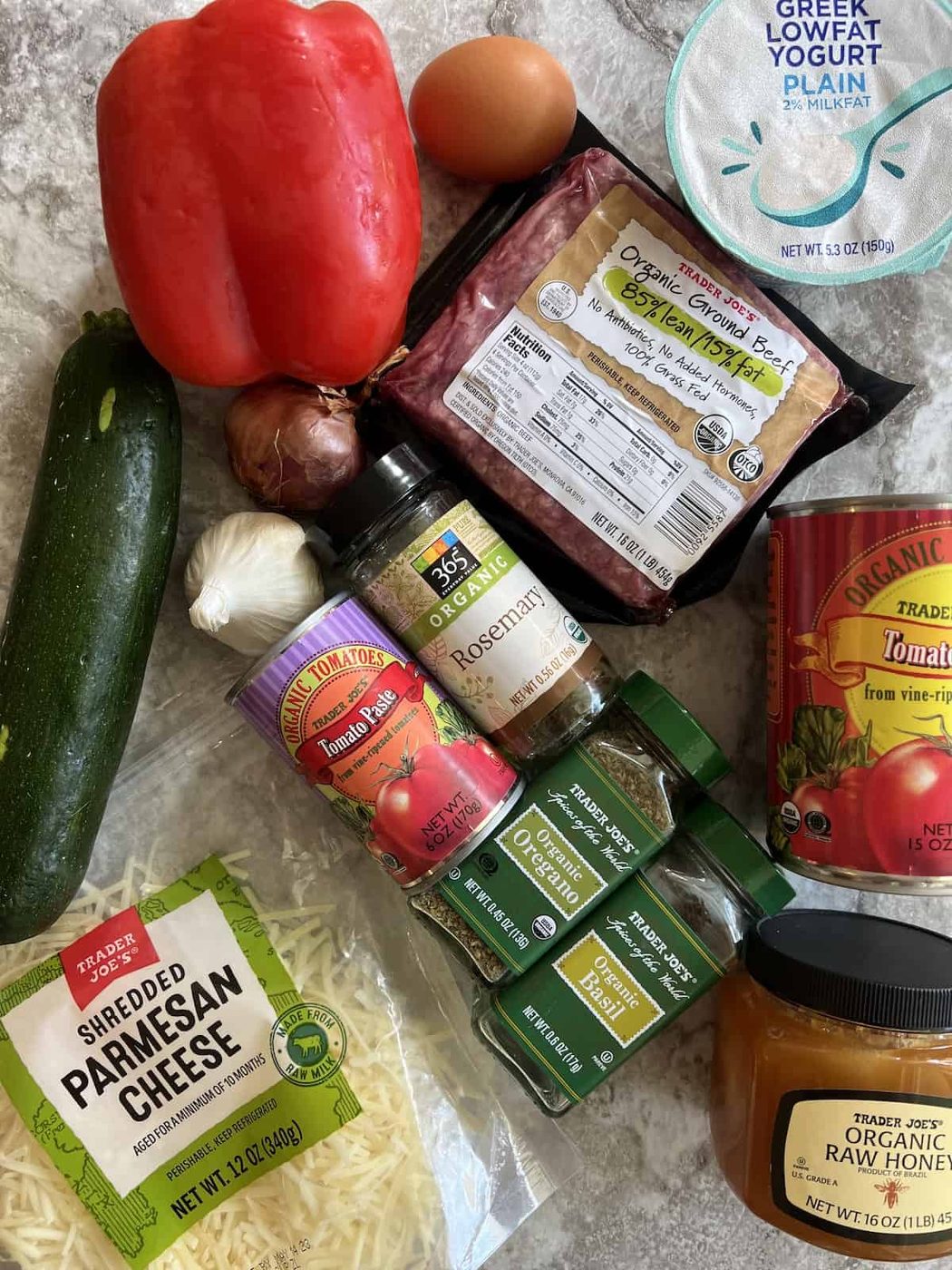Ingredients needed to make Zucchini mushroom lasagna.