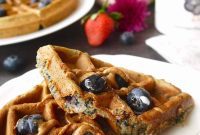 Paleo Gluten Free Bursting Blueberry Waffles