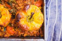 Savory Zucchini and Meat Stuffed Peppers with Rice