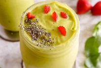 Creamy Strawberry Avocado Green Smoothie